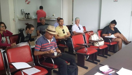 Diretor do Sintsprev-MS​​ participando do encontro com dirigentes em Brasília