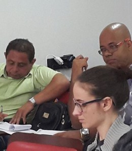 Diretor do Sintsprev-MS​​ participando do encontro com dirigentes em Brasília